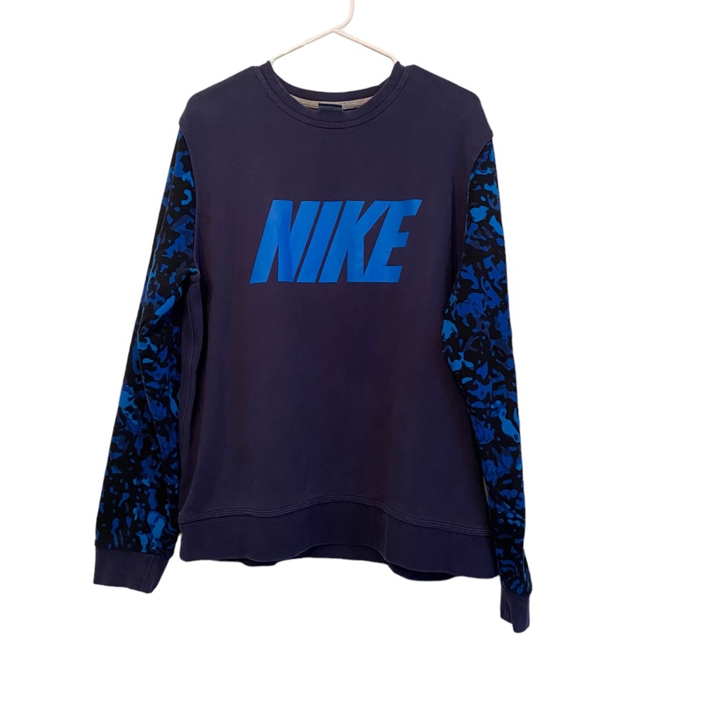 Nike Men’s Blue Camo Pullover Sweatshirt